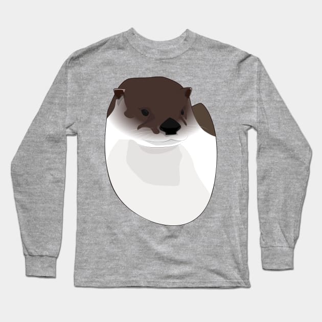 River Otter Head Long Sleeve T-Shirt by Sticker Steve